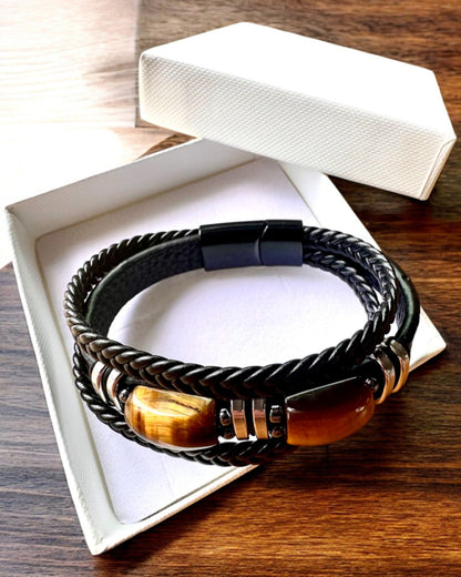 Armband „Tigerauge” mit Personalisierungsoption als Geschenk