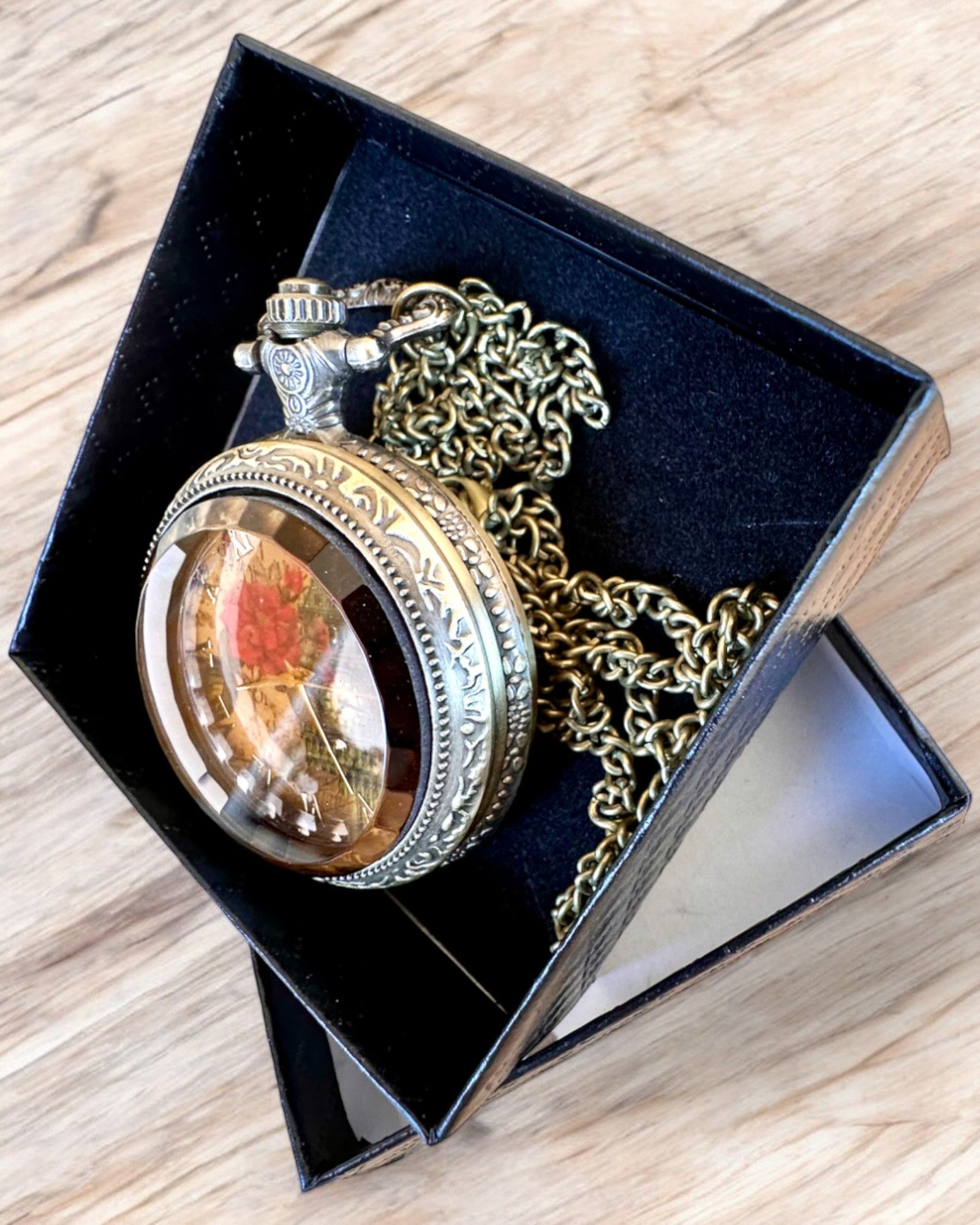 Taschenglas "Vintage Charm" Personalisierung mit Gravur als Geschenk