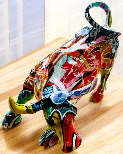 Skulptur Stier Dekorativ "BullArt" – Einzigartige Kunst mit Gravuroption - 4 Farbvarianten, als personalisiertes Geschenk