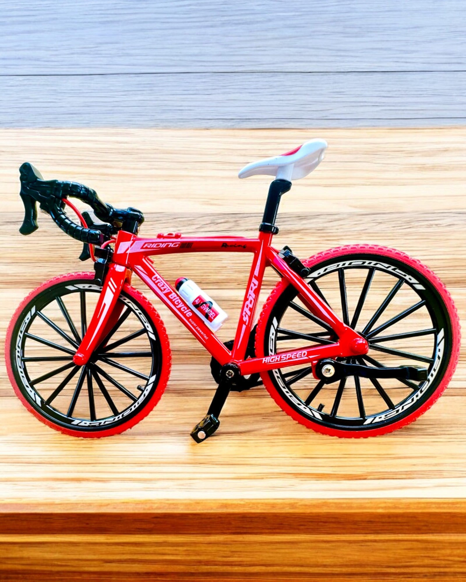 Miniaturmodell Metall Rot Fahrrad "SpeedMaster" Personalisierung mit Gravur als Geschenk, 2 Farbvarianten