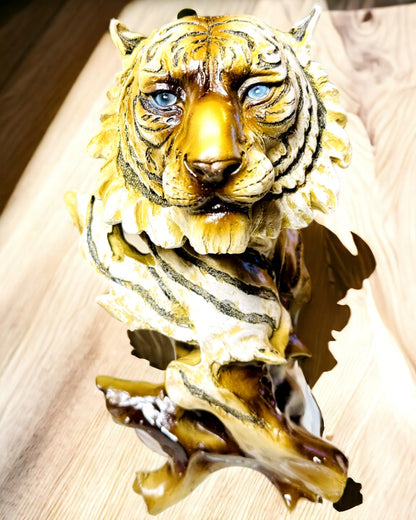 Statue "Tiger König des Dschungels" mit Gravuroption, Figur 29 cm hoch, Dekoration für ein Geschenk