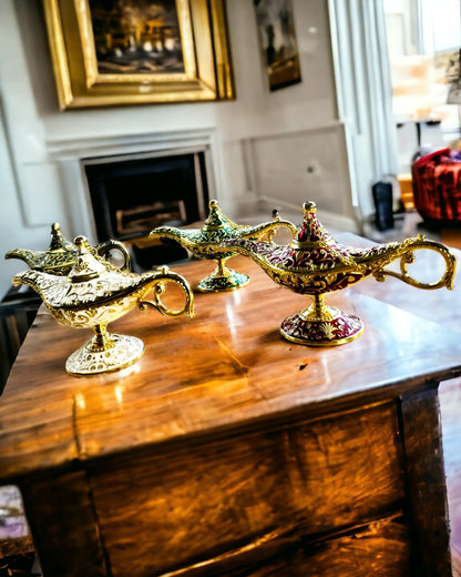 Magische Lampe von Aladdin mit Gravuroption - Variante Bordeaux, mit Gold durchzogen