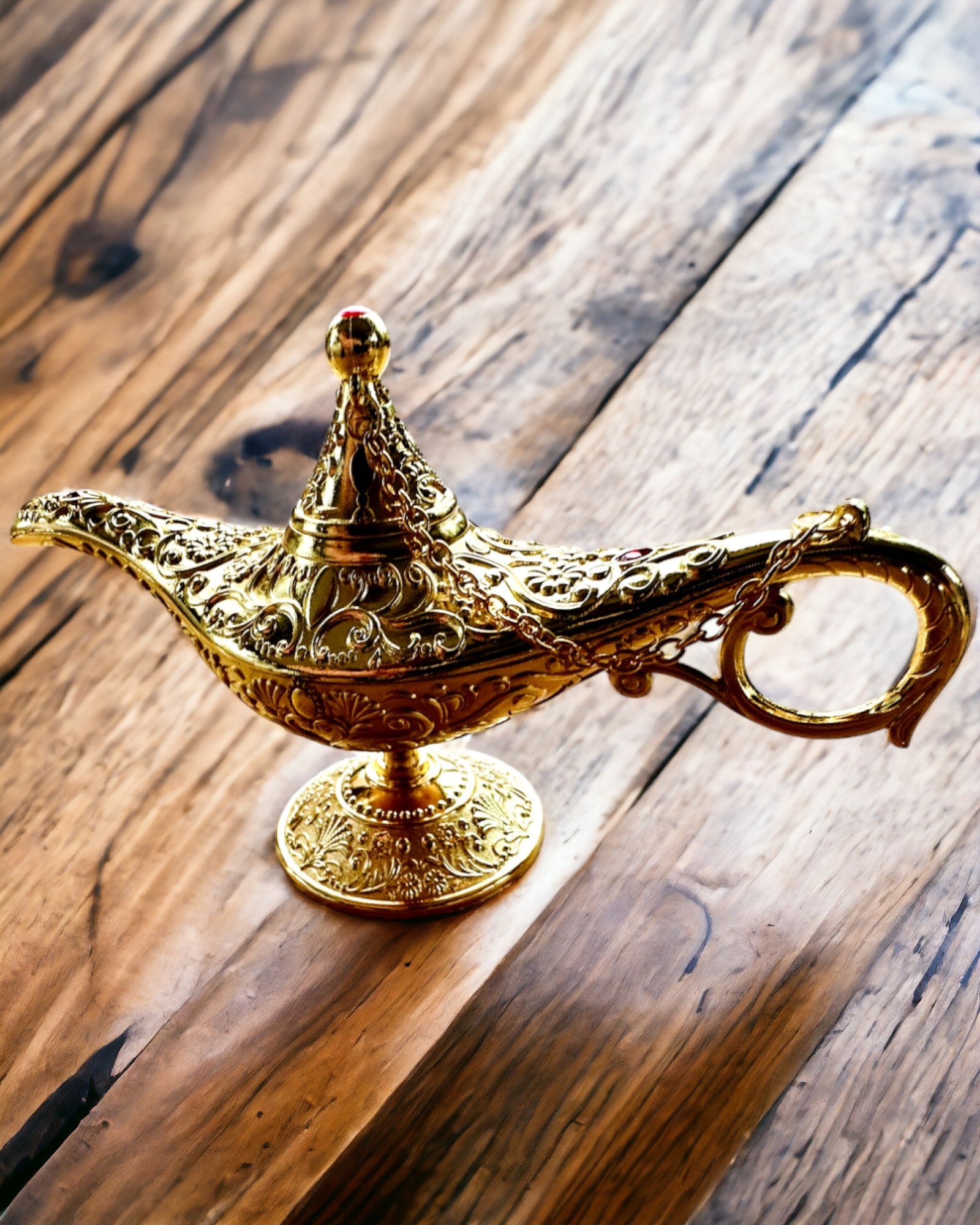 Magische Lampe von Aladdin mit Gravuroption - Klassische Variante Gold, durchzogen