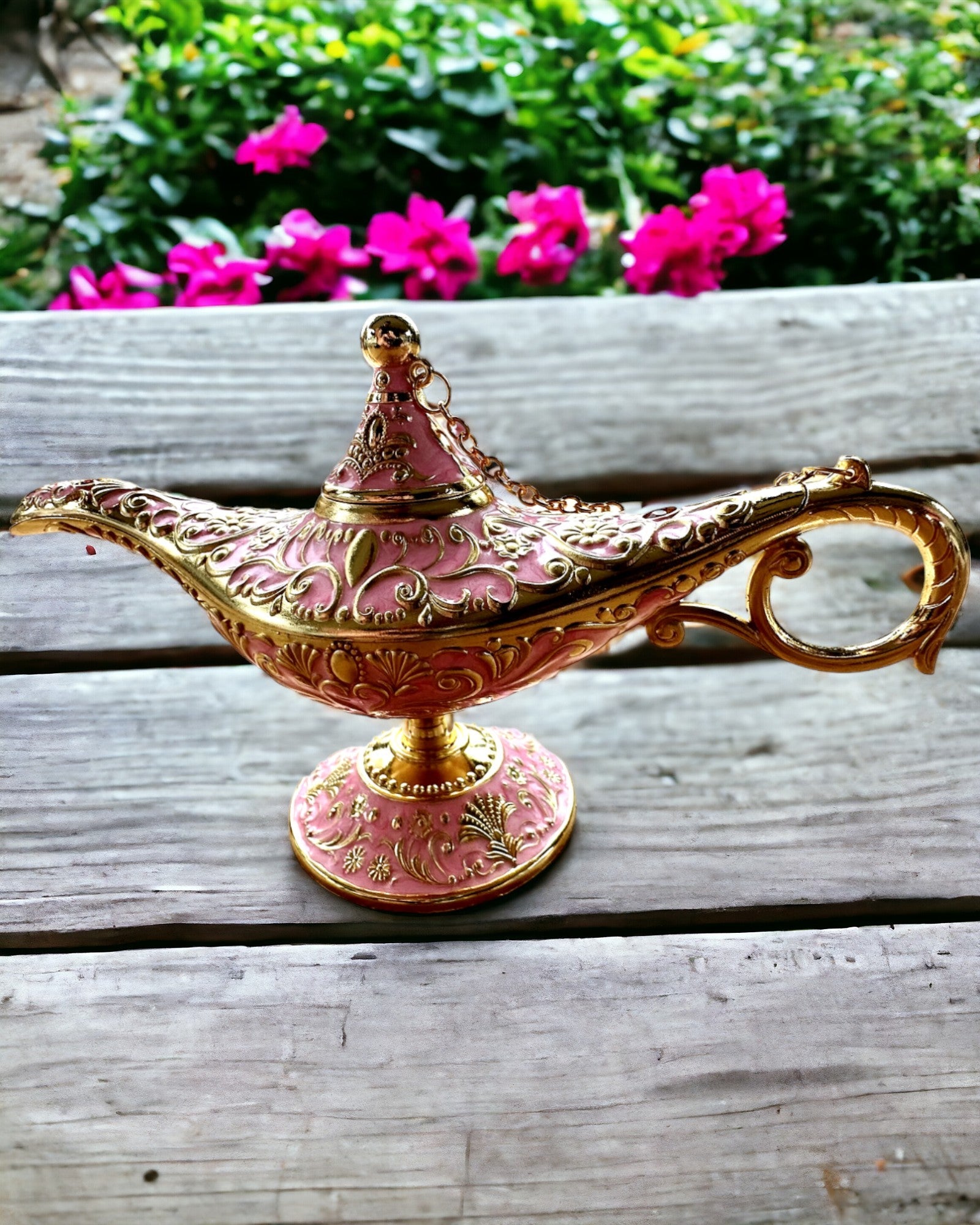 Magische Lampe von Aladdin mit Gravuroption - Variante Rosa, mit Gold durchzogen