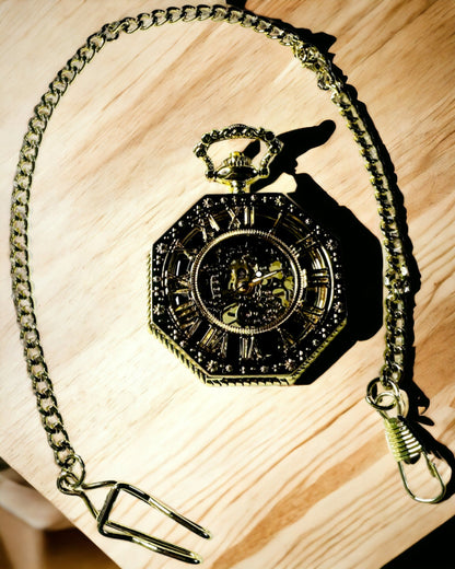 Exklusiver Steampunk-Taschenuhr mit Sichtbarem Mechanismus auf dem Zifferblatt - Klassische Eleganz