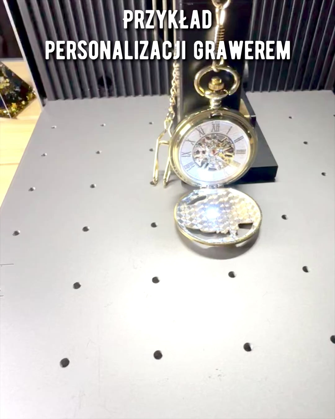 Taschenuhr "Imperialer Zug", Möglichkeit zur Personalisierung mit Gravur, goldene Farbe